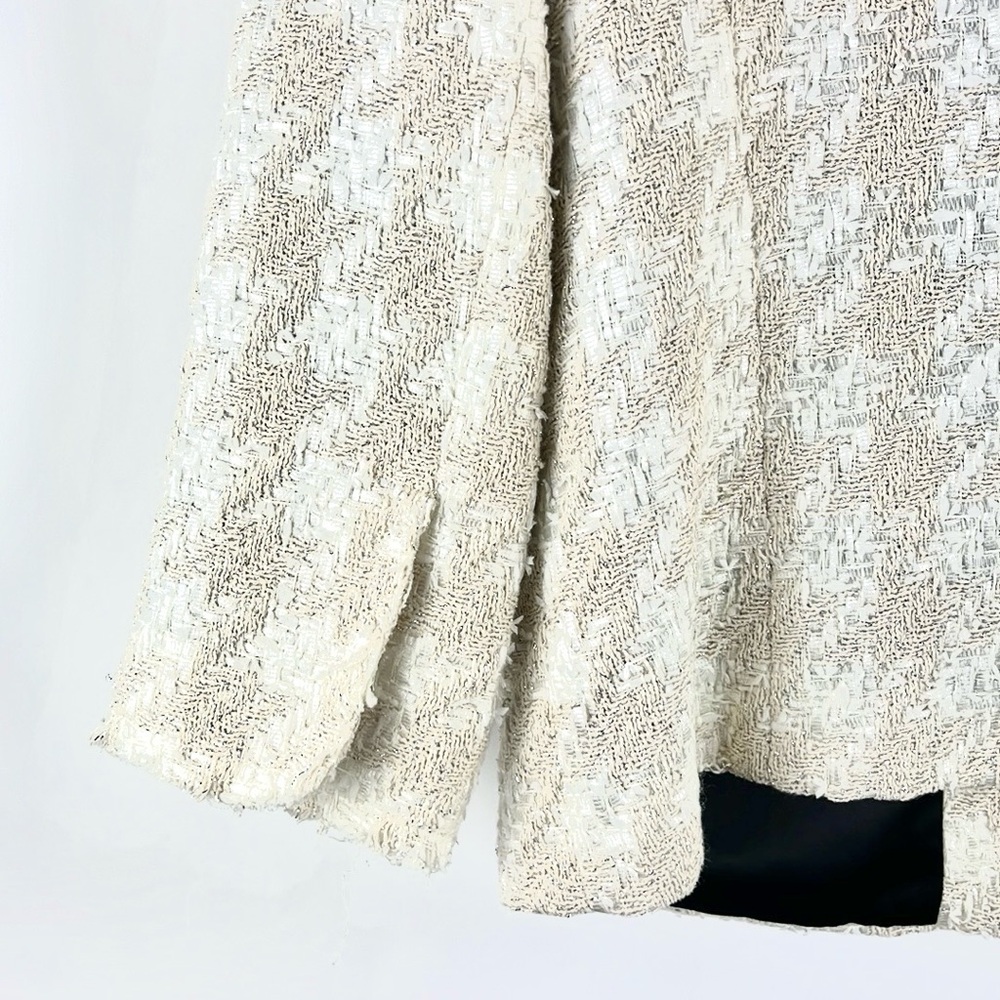 Smythe SS/13 Beige Houndstooth Lame Boucle Tweed Zip Jacket - Picture 8 of 10